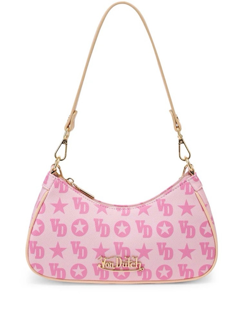 NWT Von Dutch Pink Monogram Shoulder Bag